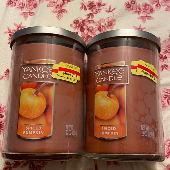 2 Yankee Candle Spiced Pumpkin Candles